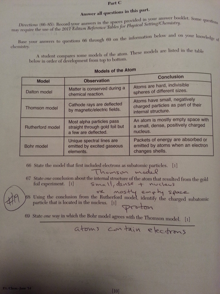 Chemistry Regents Questions And Answers By Topic